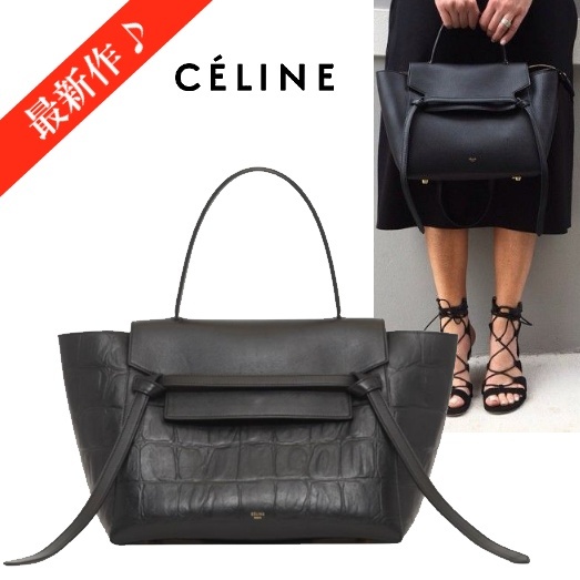 新作2015S セリーヌバッグスーパーコピー セリーヌ 入荷 稀少 セリーヌ BeltBagミニ,クロコ Black 175543YNF19TP